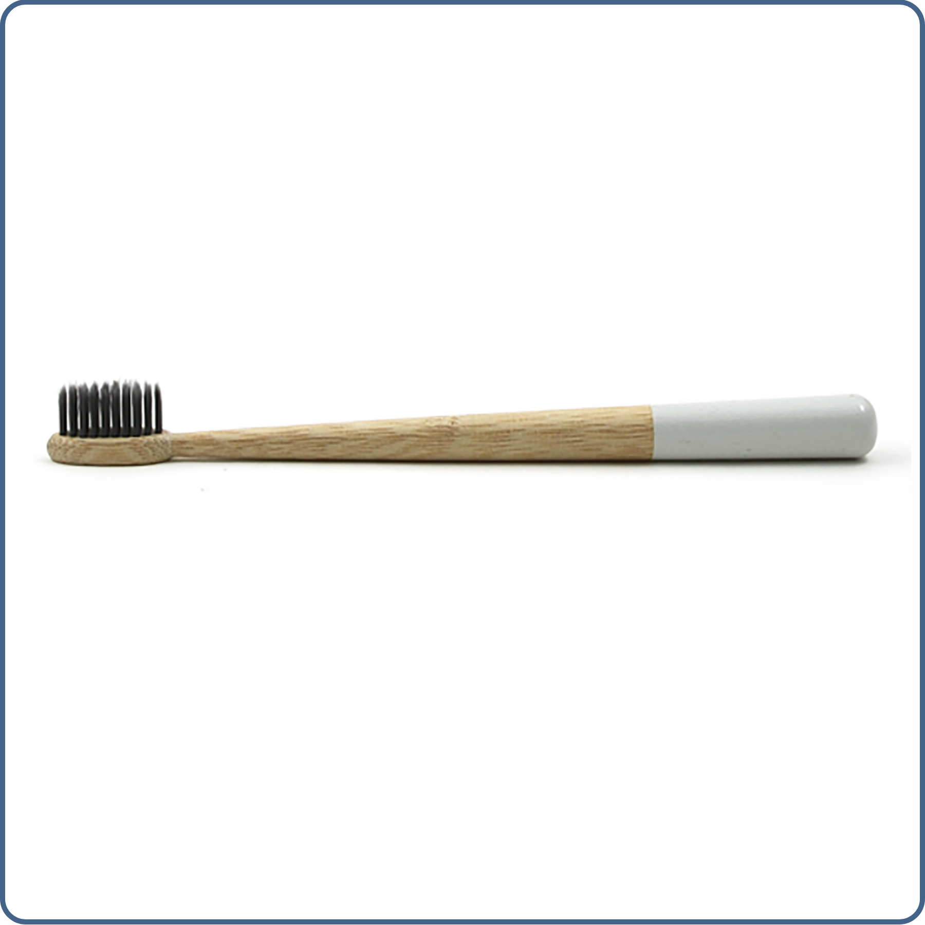 Brosse à dents en bois avec base colorée – hygiène zéro déchet.