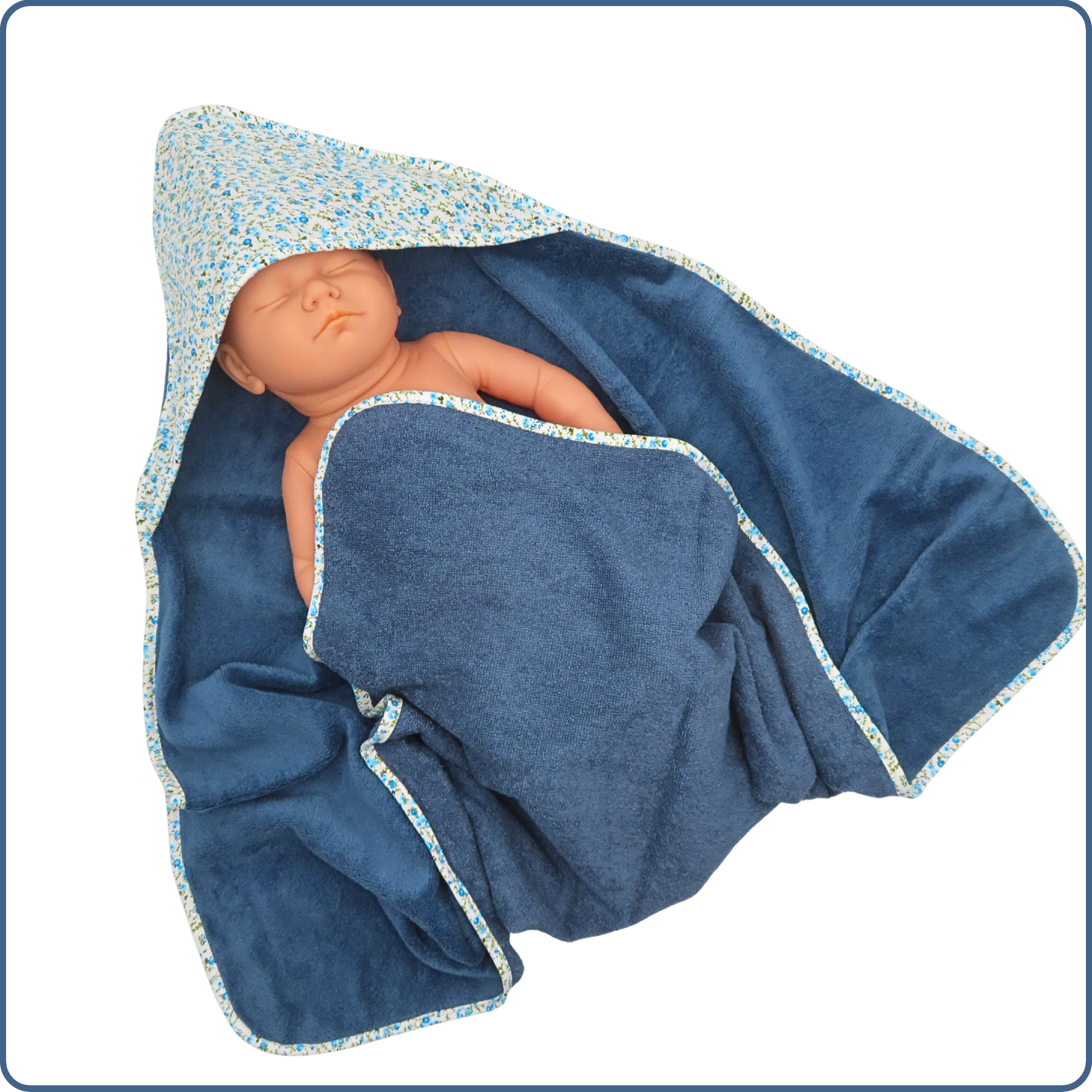Cape de bain bébé, en tissu bambou Oeko-Tex, taille 0-4 ans, cousue main par Terre de Baïnes.