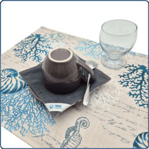 Set de table en coton enduit modèle 2, imperméable et lavable, confection française – Terre de Baïnes