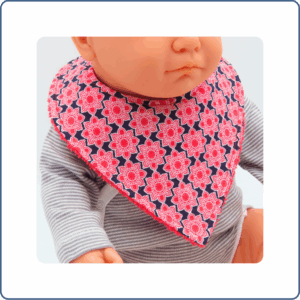 bébé, absorbant, zéro déchet, motifs géométriques, rouge et bleu marine, fait mains en France