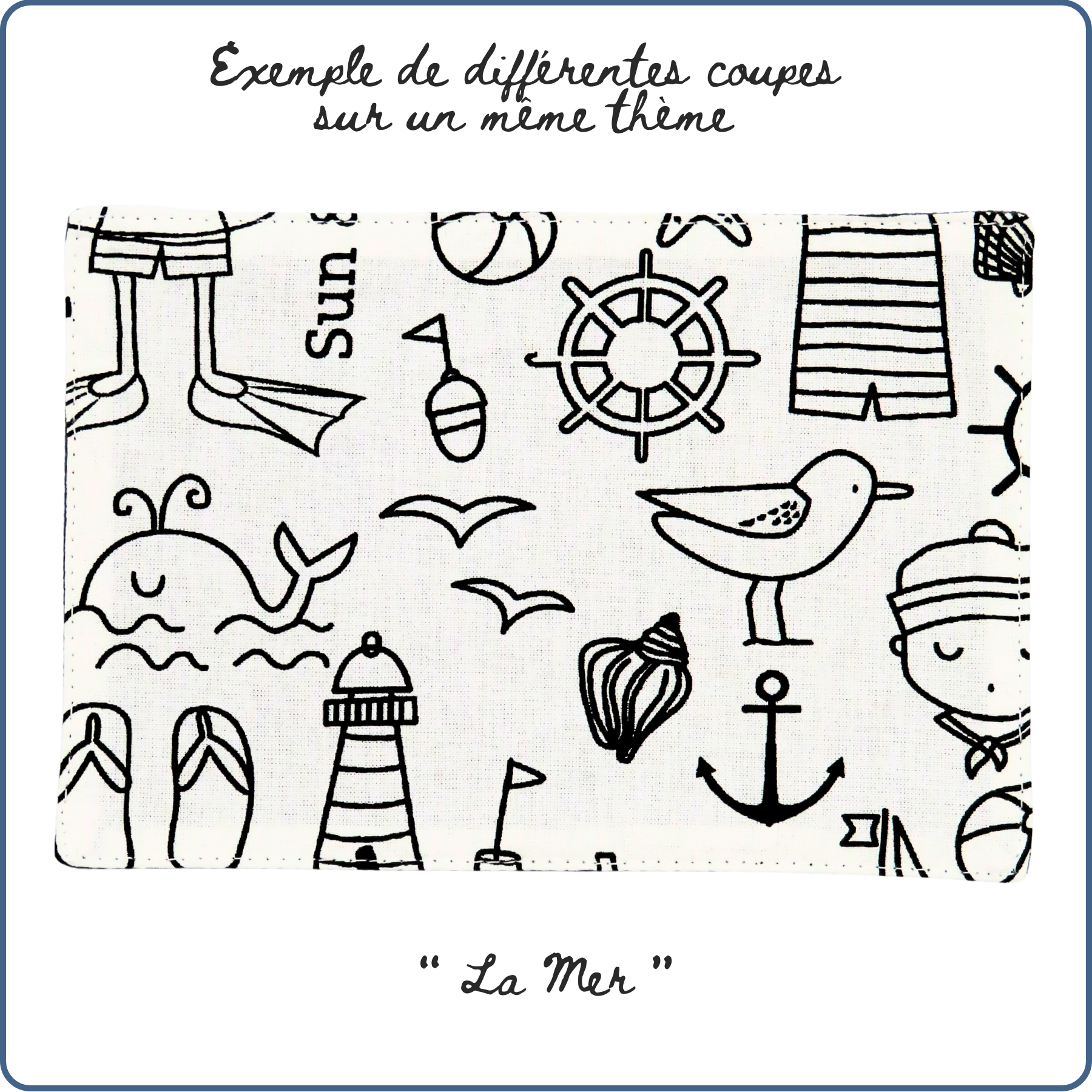 carte de coloriage enfant à collectionner, thème marin, plage, mer