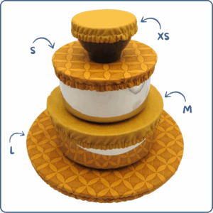 Lot de 4 charlottes couvre-plats lavables, taille XS à L, zéro déchet, écoresponsable