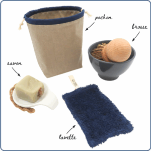 kit zéro déchet vaisselle, éponge, savon, brosse