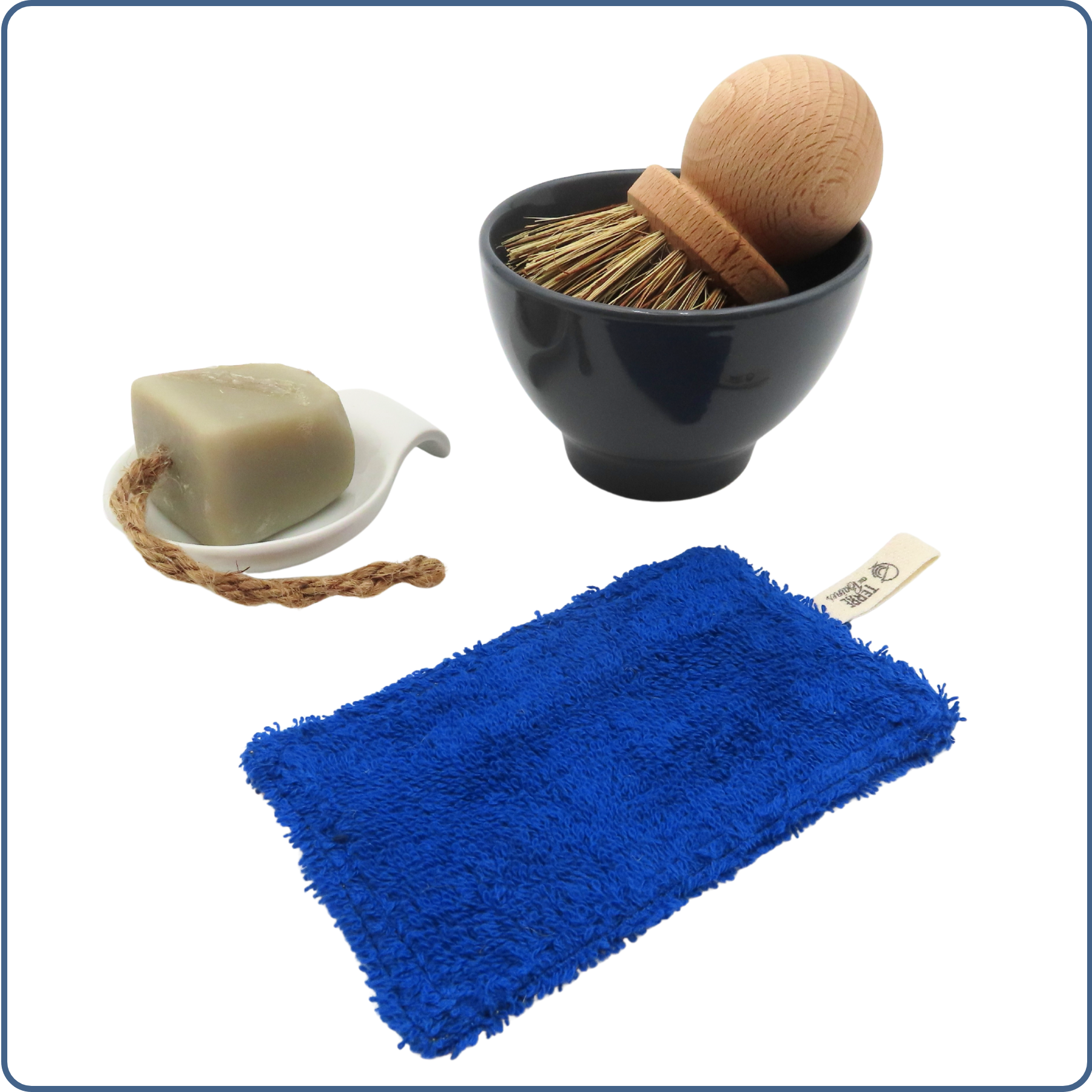 kit zéro déchet vaisselle, éponge, savon, brosse