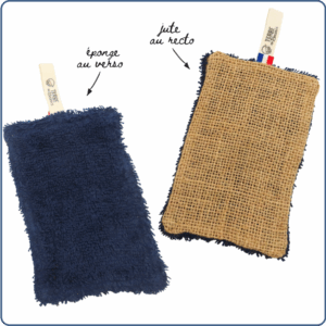 kit zéro déchet vaisselle, éponge en tissu lavable