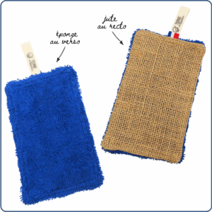 kit zéro déchet vaisselle, éponge en tissu lavable