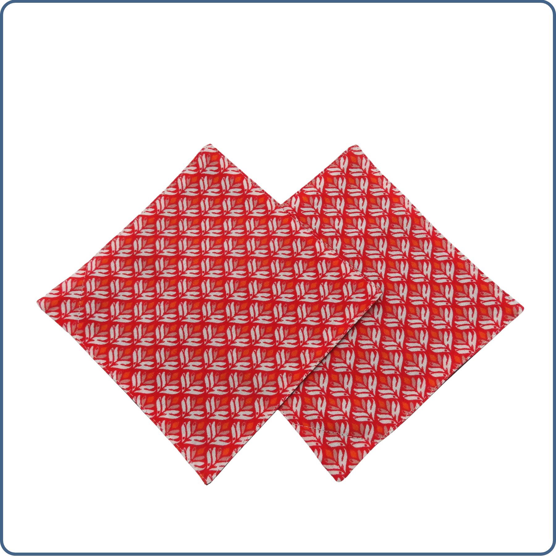 Petite serviette lavable en tissu, pour apéro, tea time, buffet de mariage, motifs rouges, zéro déchet