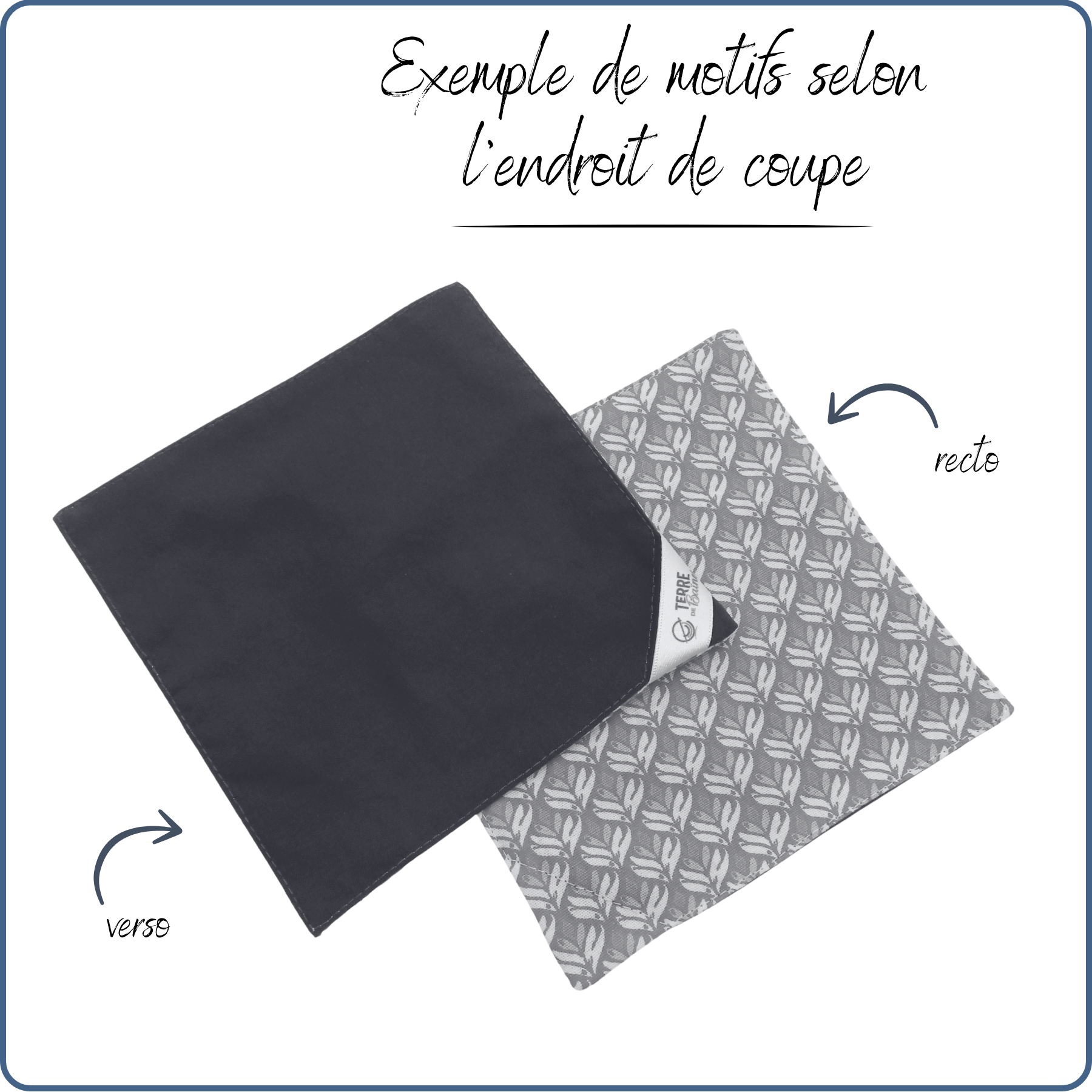 La "P'tite Serviette" <Br> coton (x2) <br> - Rayures grises -