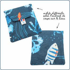 Pochette imperméable pour savon solide, écoresponsable, durable, thème fonds marins