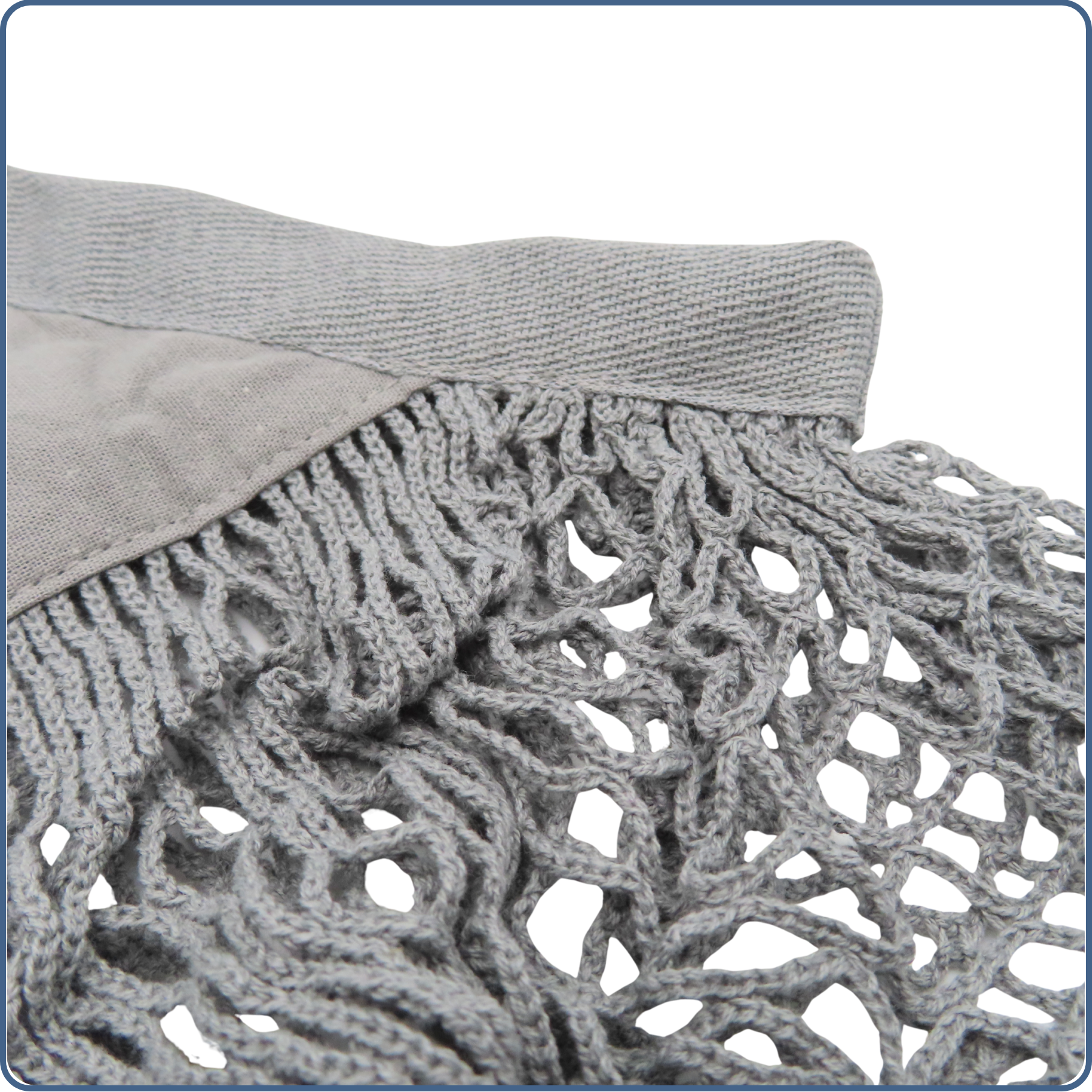 sac à provisions filet, zéro déchet, anses courtes, gris