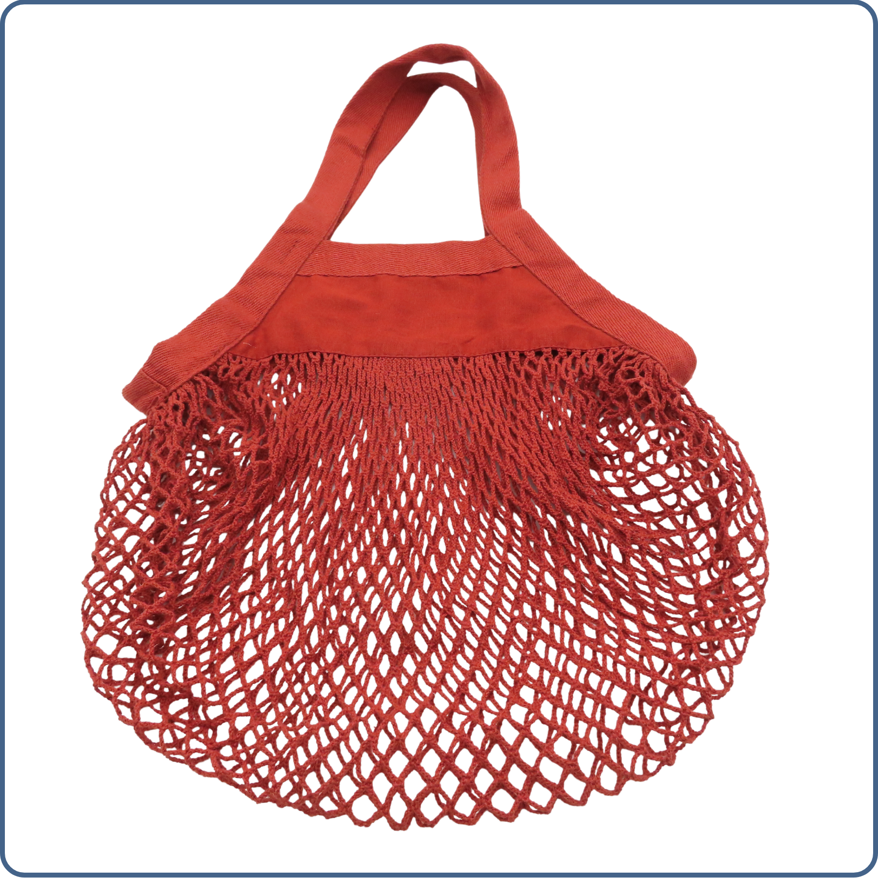 sac à provisions filet, zéro déchet, anses courtes, terracota