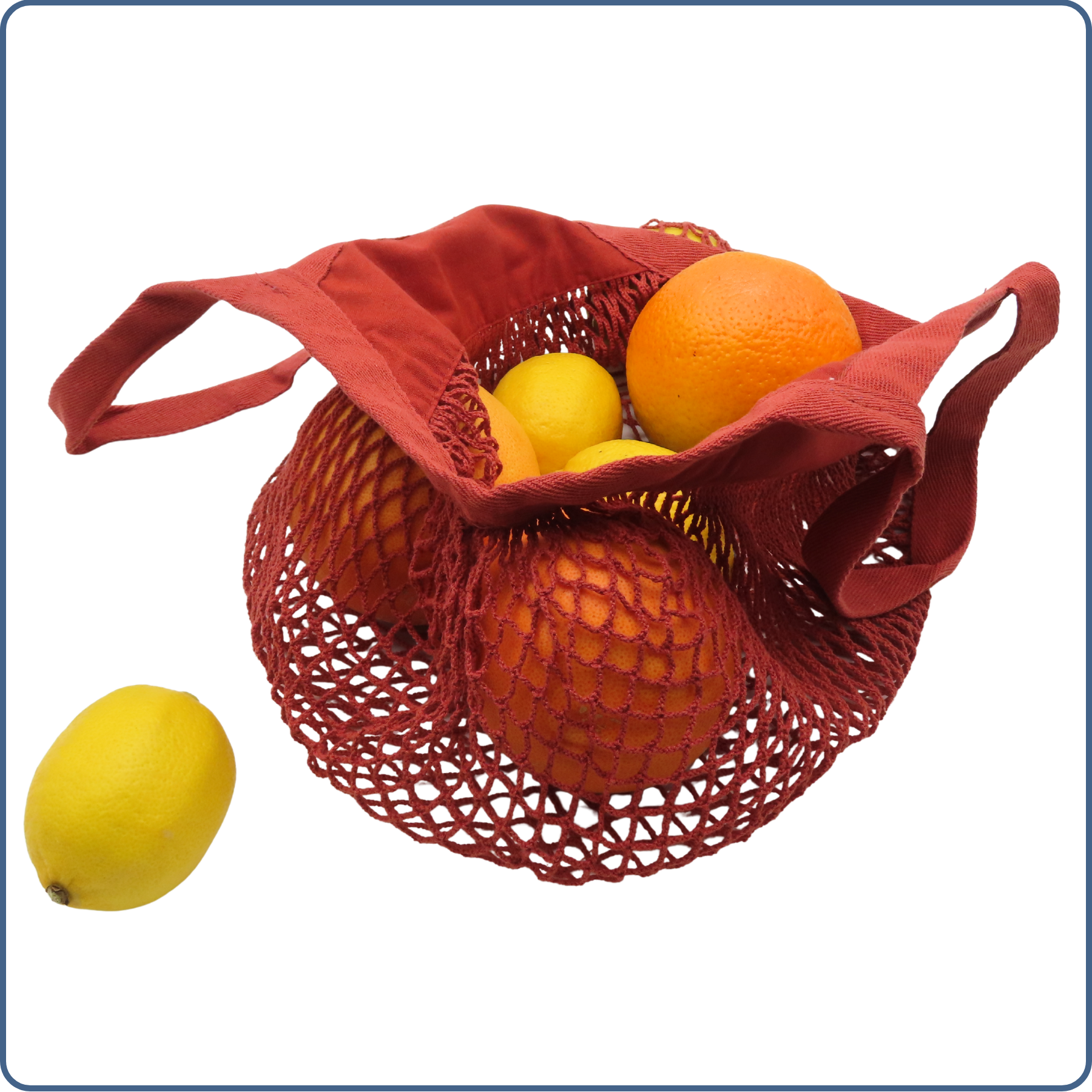 sac à provisions filet, zéro déchet, anses courtes, terracota