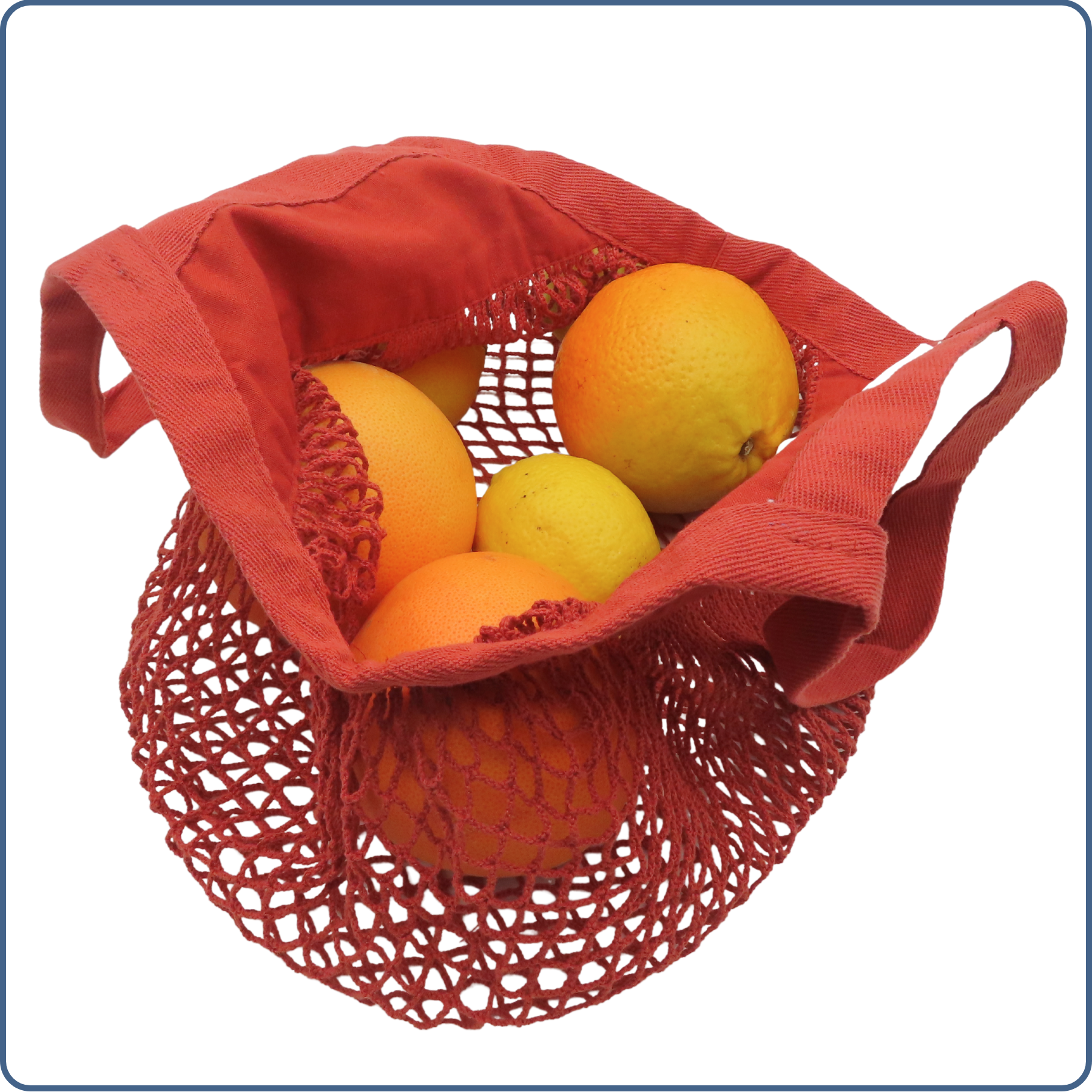 sac à provisions filet, zéro déchet, anses courtes, terracota