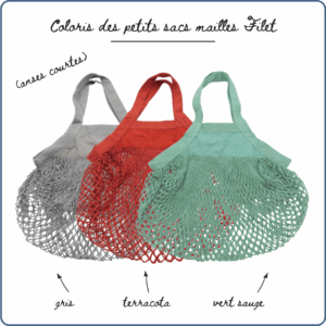 sacs à provisions en maille filet, zéro déchet, 3 coloris