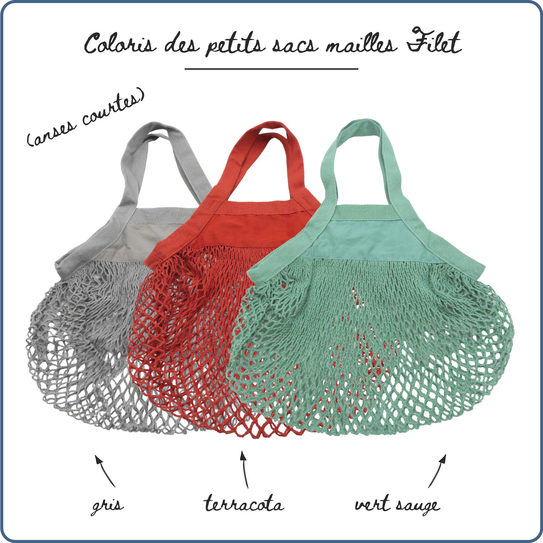 sacs à provisions en maille filet, zéro déchet, 3 coloris