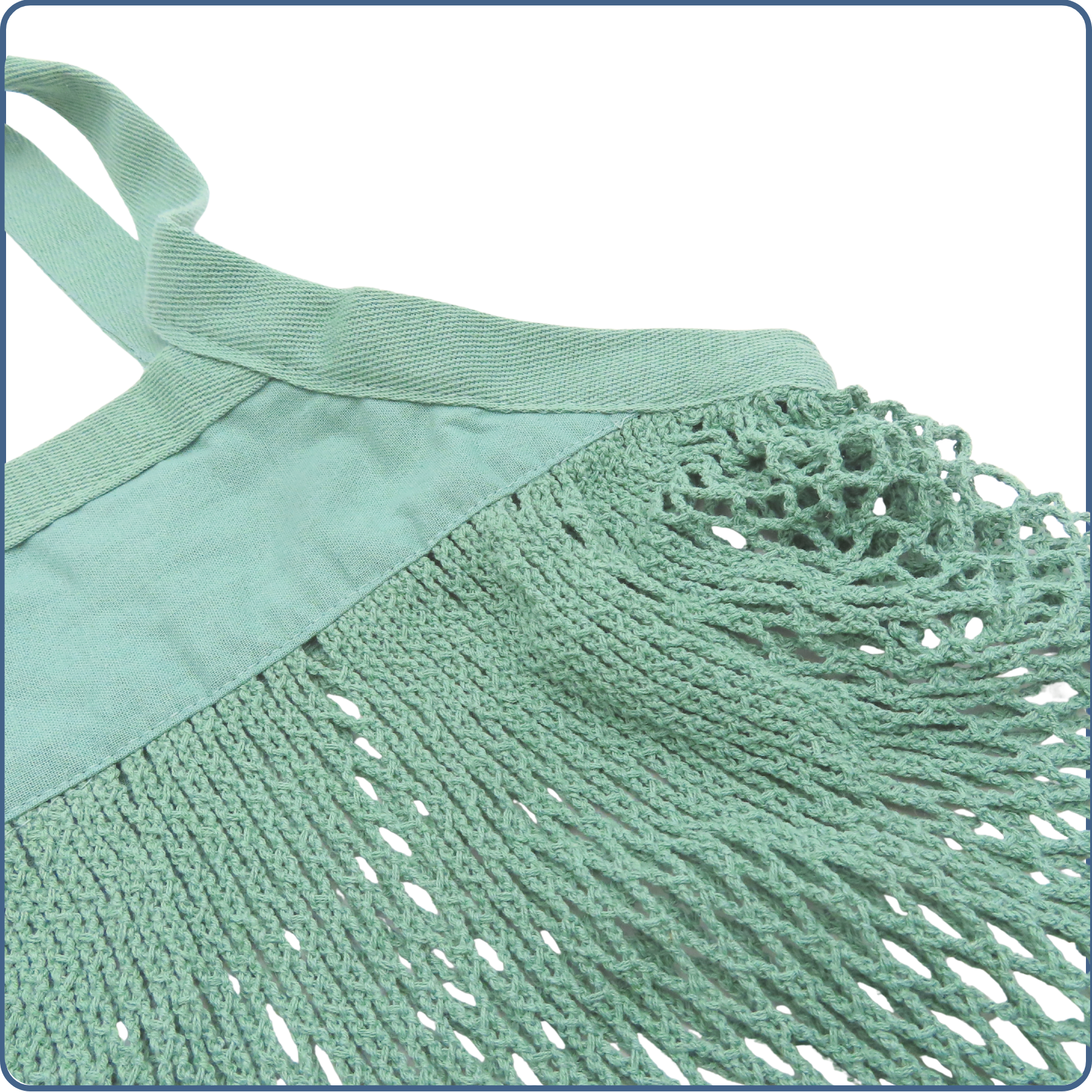 sac à provisions filet, zéro déchet, anses courtes, vert sauge