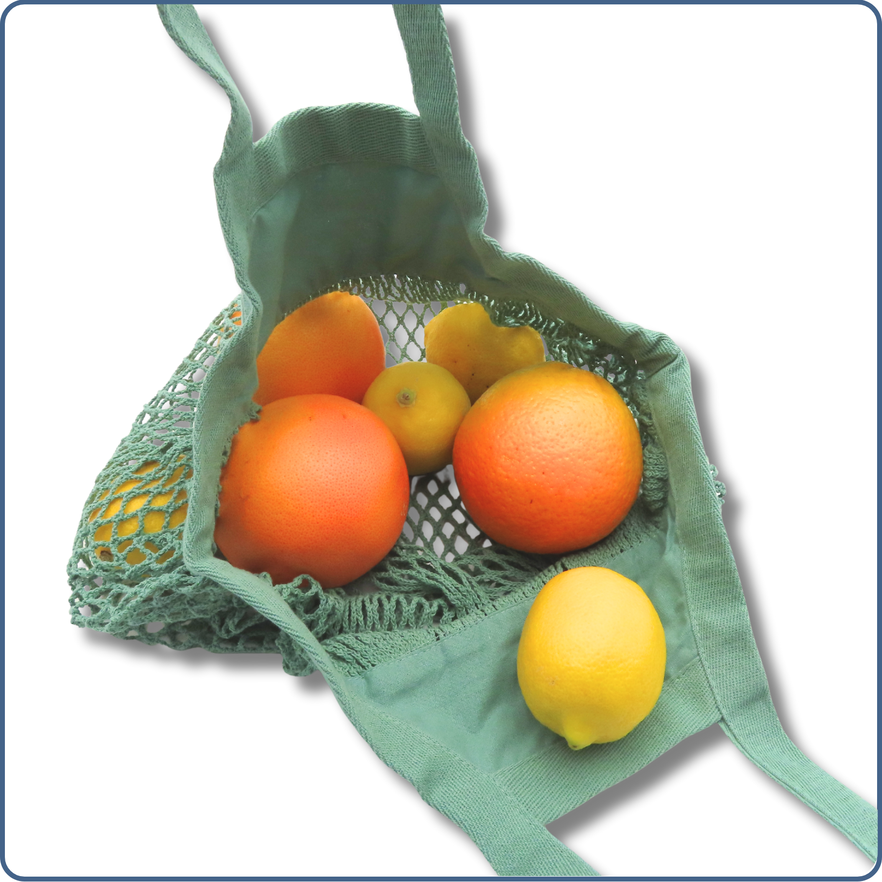 sac à provisions filet, zéro déchet, anses courtes, vert sauge