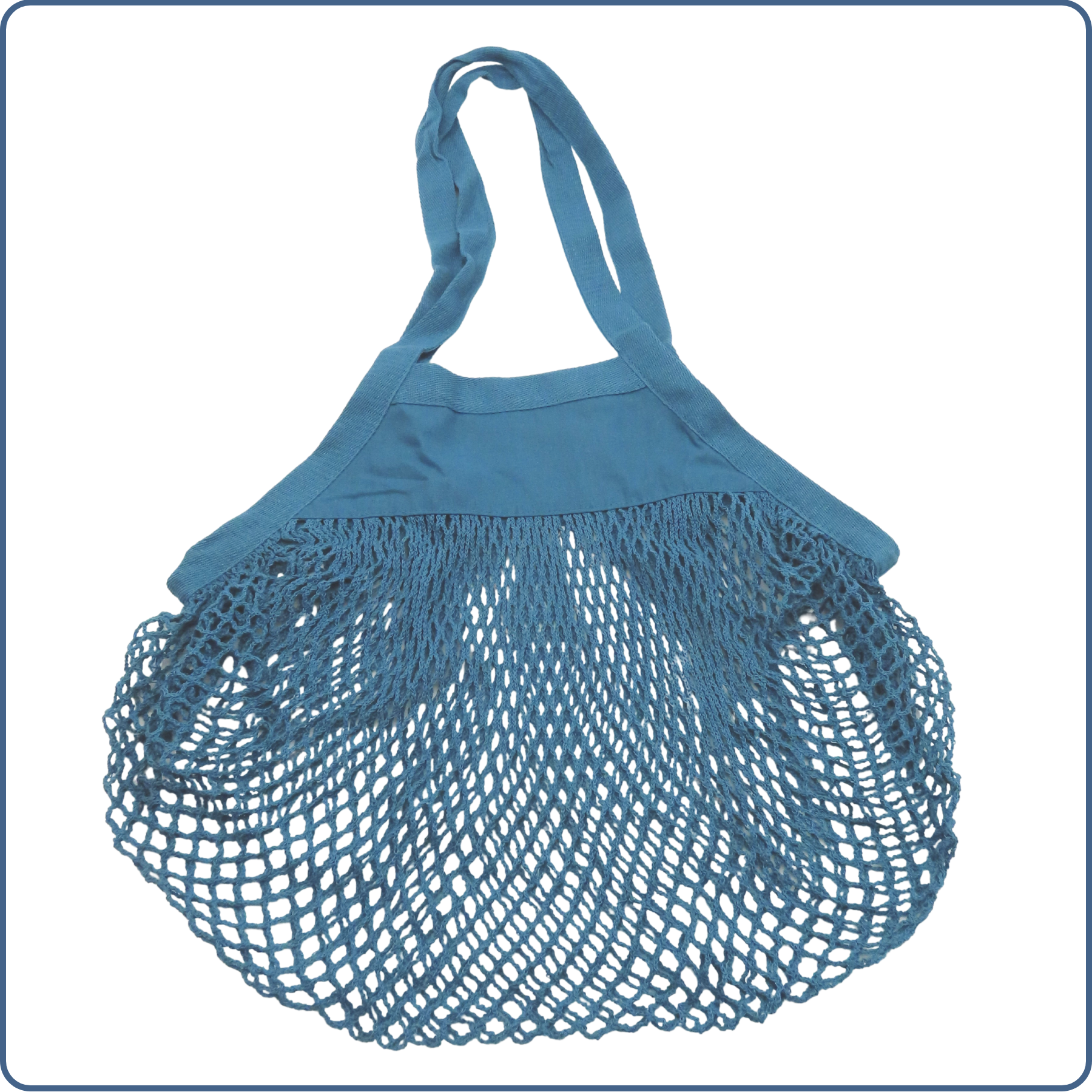 sac à provisions en maille filet, zéro déchet, bleu délavé