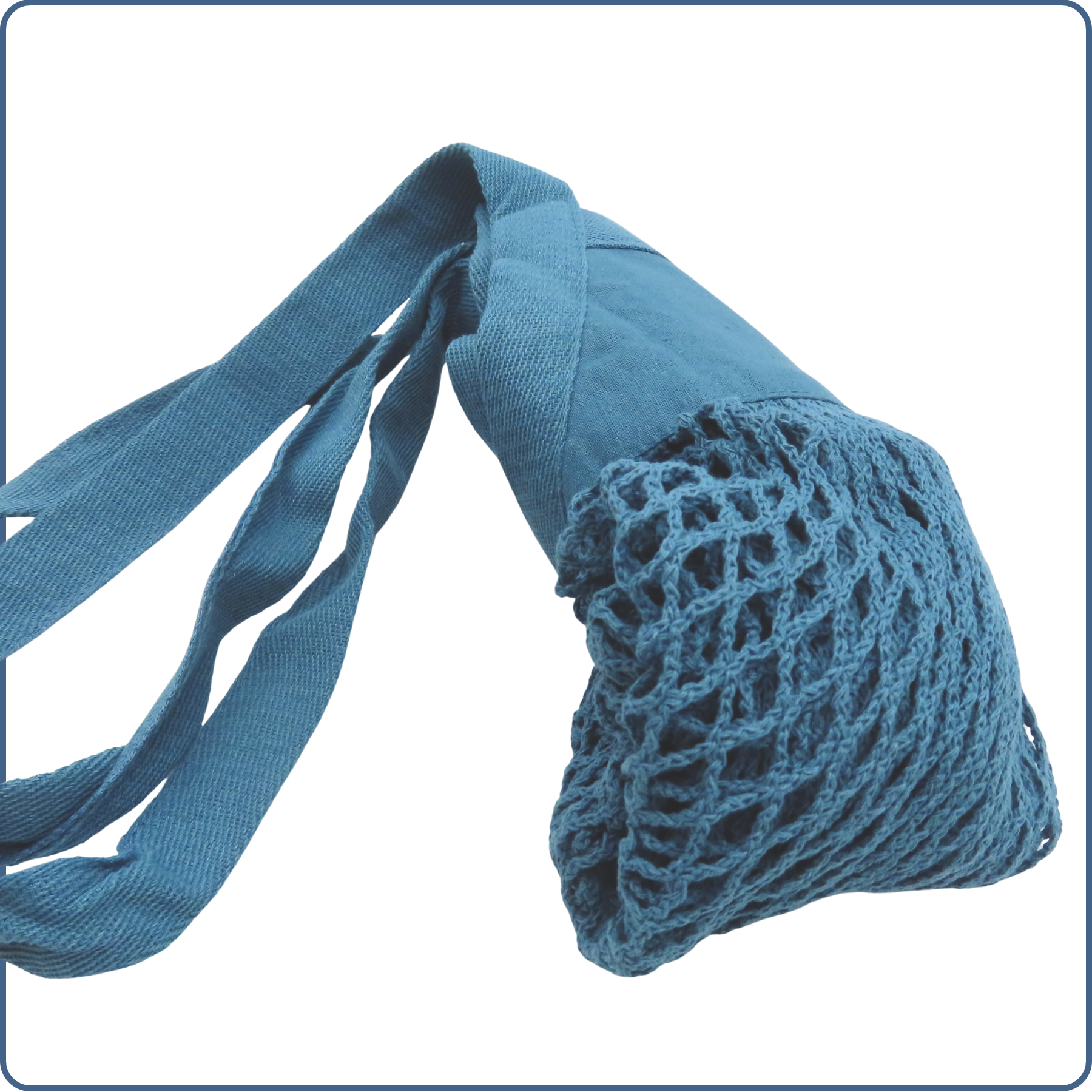 sac à provisions en maille filet, zéro déchet, bleu délavé