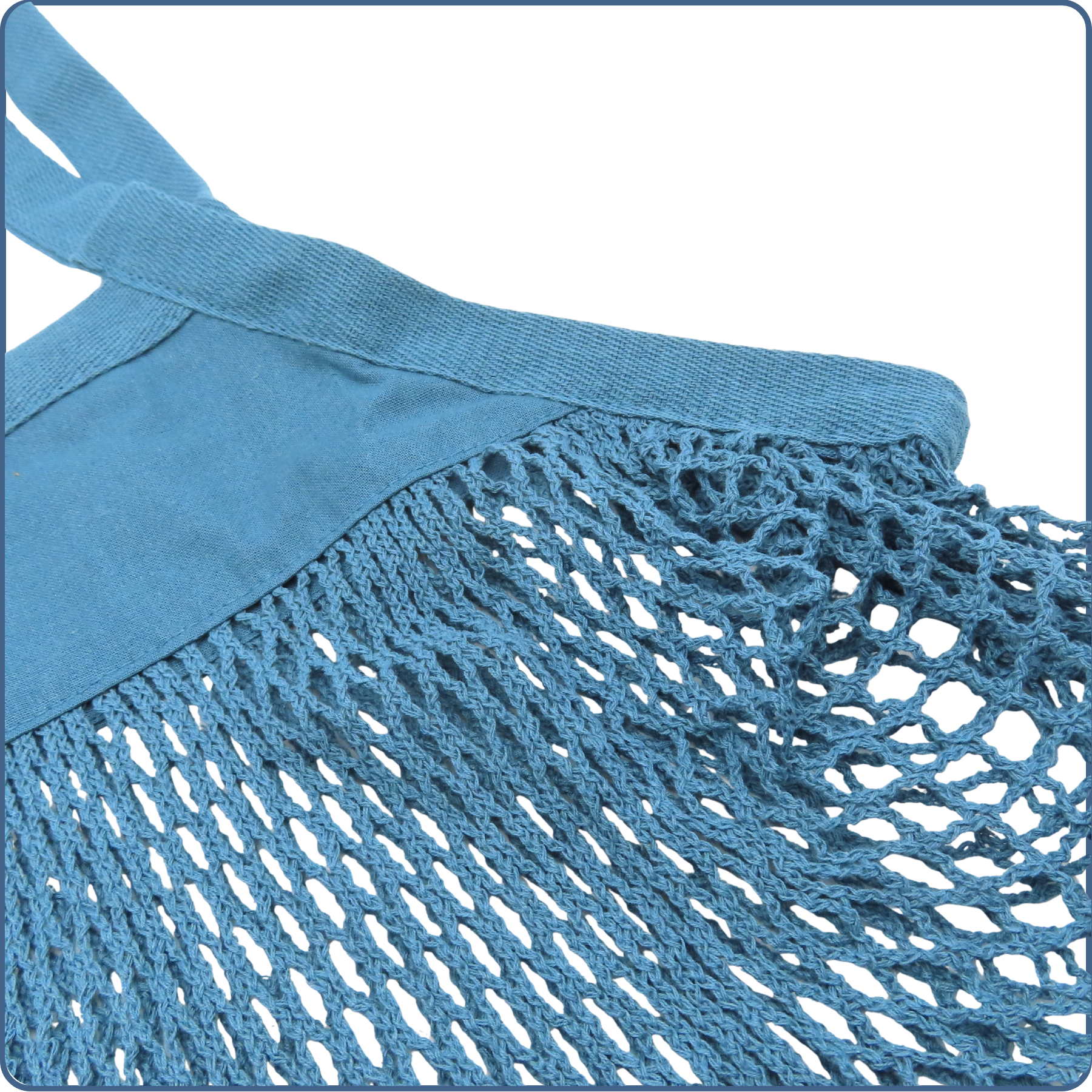 sac à provisions en maille filet, zéro déchet, bleu délavé
