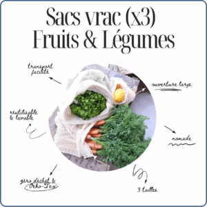 sac à vrac, maille, fruits, légumes, naturel, zéro déchet