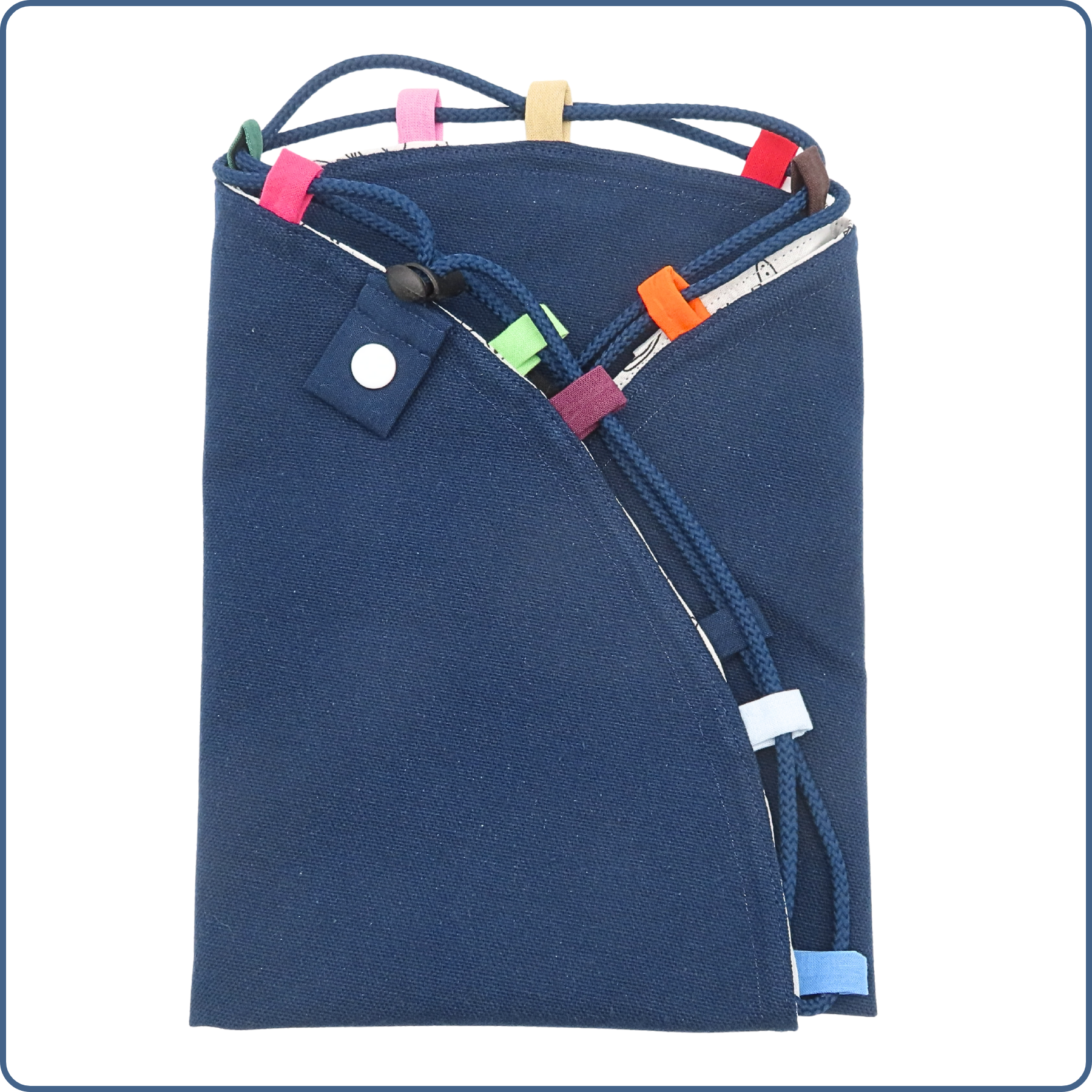 tapis de jeux baluchon fourre-tout pour enfant, tissu à colorier, thème monde aquatique, fabriqué en France par Terre de Baïnes