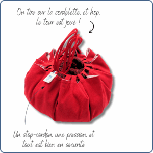 baluchon adulte, trousse de toilette, sac fourre-tout, motifs corail rouge, fabriqué en France par Terre de Baïnes