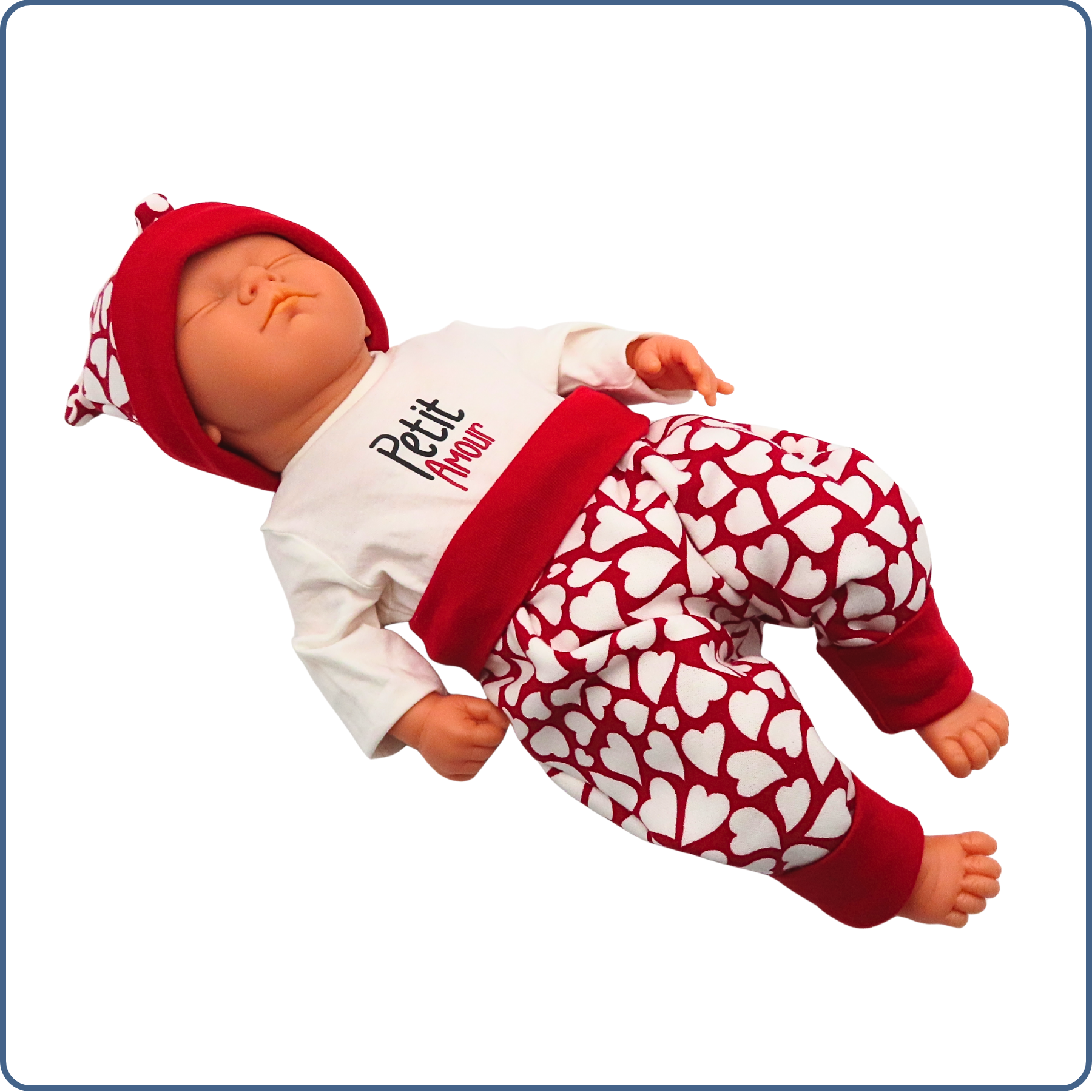 ensemble évolutif bébé, très chaud, motifs cœurs, économique, tissu sans produit chimique