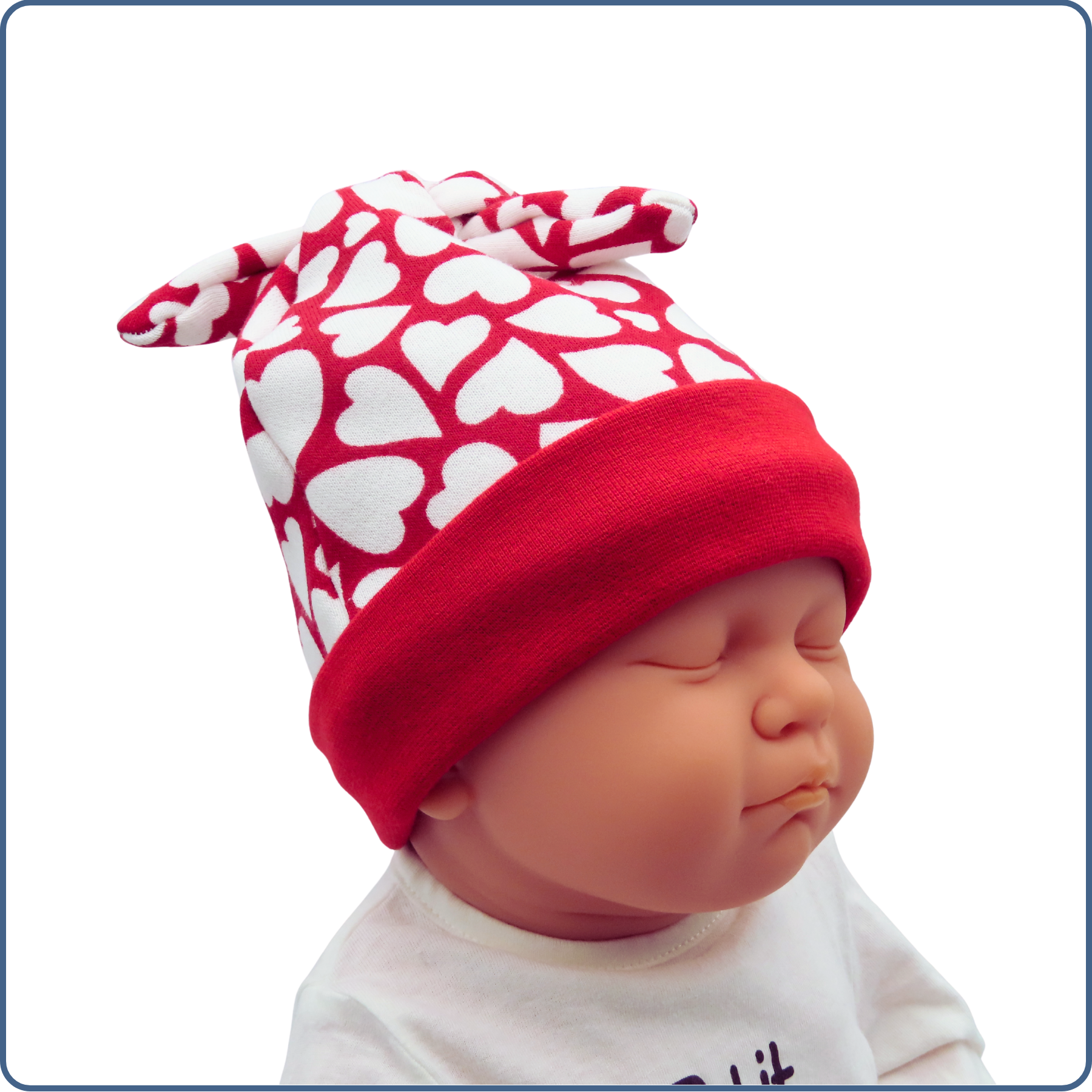 bonnet évolutif bébé, très chaud, motifs cœurs, économique, tissu sans produit chimique