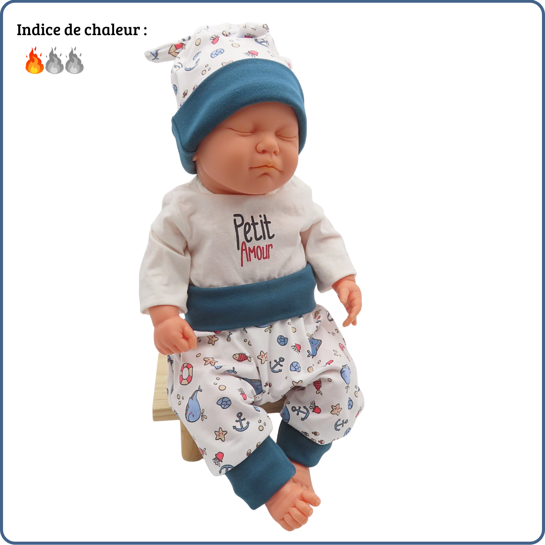 ensemble évolutif bébé, tissu léger, motifs mer plage, économique, sans produit chimique