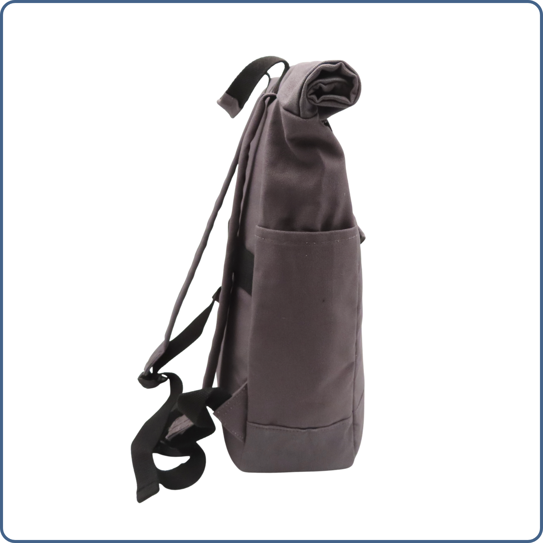 sac à dos rolltop, compartiment pour ordinateur rembourré, couleur grise