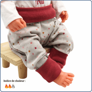 sarouel évolutif bébé, velours, motifs étoiles, économique, tissu sans produit chimique