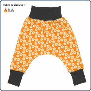 sarouel évolutif bébé, tissu léger, motifs fleurs, économique, tissu sans produit chimique