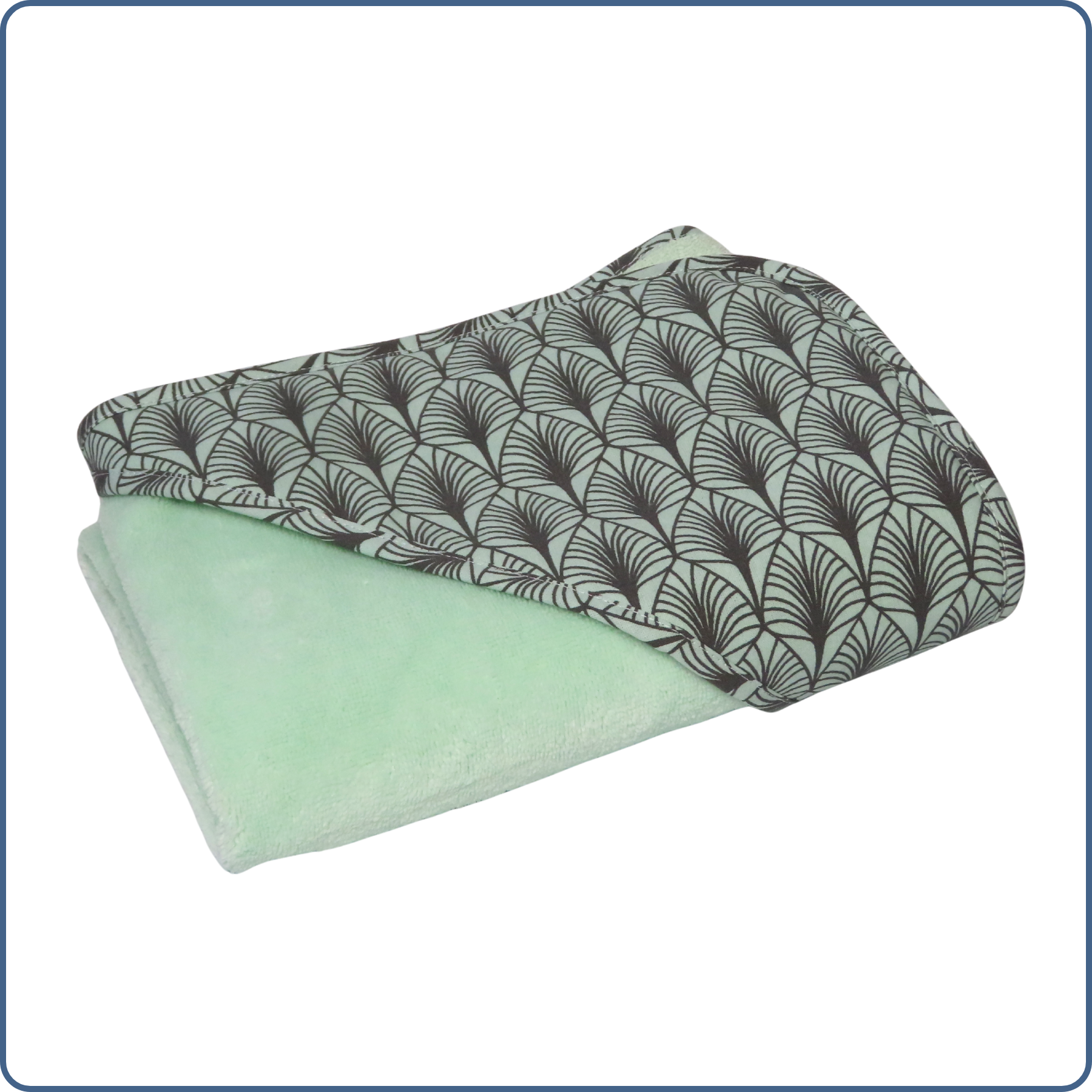 Cape de bain bébé, bambou bio, vert d'eau, taille 0-4 ans, fabriqué en France.