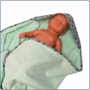 Cape de bain bébé, bambou bio, vert d'eau, taille 0-4 ans, fabriqué en France.